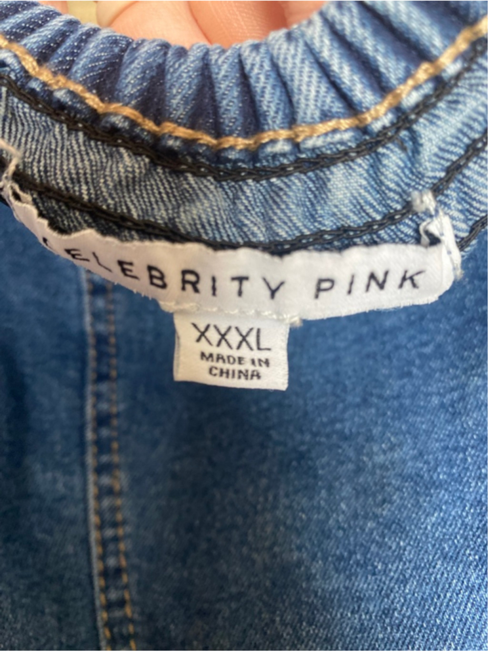 Celebrity Pink Denim Mini Dress Y2K Cargo Casual Cool Girl City Western 2000s 3X - Picture 5 of 6